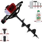 Trado Motorizado À Gasolina Anmax GS520B 2T 52cc 2,2HP 7.000rpm Perfurador de Solo Completo Com Broca 80x20cm + ÓLEO STIHL 2T