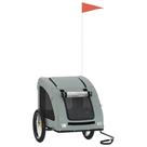 Trailer de bicicleta para animais de estimação vidaXL Grey Oxford em tecido e ferro com PVC
