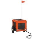 Trailer de bicicleta para animais de estimação vidaXL Laranja/Preto com estrutura de ferro 30kg