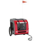 Trailer de bicicleta para animais de estimação vidaXL vermelho/cinza em tecido Oxford/ferro 45 kg