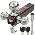 Trailer Hitch Tri-Ball Mount Ayleid com gancho e pino prateado