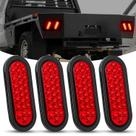 Trailer Tail Light Nilight de 6 polegadas, oval, vermelho, 24 LED, 4 unidades, 12 V