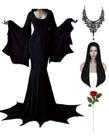 Traje Aileam Halloween Morticia Addams Vestido gótico Vintage