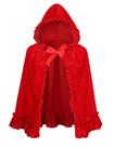 Traje Colorful House, veludo vermelho, capa com capuz de 60 cm
