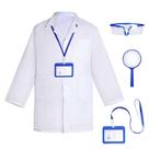Traje com casaco de laboratório infantil Doctor Scientist com óculos