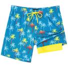 Traje de Baño SURF CUZ 7" Secado Rápido con Compresión Azul Verde