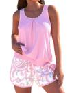 Traje de baño tankini modesto ROSEWE de dos piezas rosa