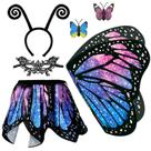 Traje de borboleta yamisan para meninas com asas de fada e vestido tutu