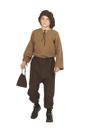 Traje de camponês renascentista, traje de RG, criança, pequena, marrom