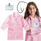 Traje de casaco de laboratório RioRand Doctor para crianças de 3 a 12 anos (rosa) Traje de casaco de laboratório RioRand Doctor para crianças de 3 a 12 anos (rosa)
