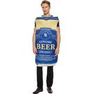 Traje de cosplay para adultos, lata de cerveja azul, roupa de esponja de poliéster