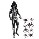 Traje de Halloween de Menino Esqueleto Grim Reaper com Capuz - Fantasia Assustadora para Festa de Mardi Gras