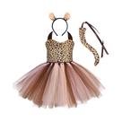 Traje de Halloween Infantil Cosplay Animal - Girafa, Vaca, Tigre, Leopardo e Zebra