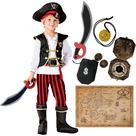 Traje de Pirata Vermelho Deluxe Spooktacular Creations - Infantil