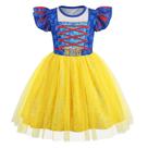 Traje de princesa HenzWorld para meninas azul amarelo de 7 a 8 anos