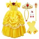 Traje de vestir TYHTYM Princess para meninas amarelo 4-5T