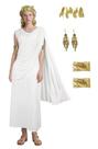 Traje feminino UQJE Greek Toga Set Roman Goddess Outfit M