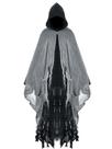 Traje Geyoga Halloween Grim Reaper, capa com capuz preta pequena