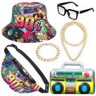 Traje Hicarer de Hip Hop dos anos 80/90, 6 peças para mulheres e homens