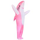 Traje inflável de Halloween Poptrend Pink Shark para adultos