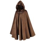 Traje LMYOVE: capa masculina com capuz, marrom renascentista medieval