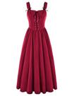Traje Renaissance Fairy Corset Vestido vermelho para mulheres
