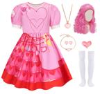 Traje RuuyiiCoco Pink Rise para meninas Red Princess de 8 a 9 anos