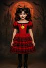 Traje Vampirinha Criança Renda Estilo Sombrio