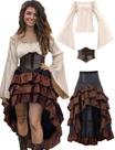 Traje Verceco Pirate Outfit Renaissance Shirt Saia Espartilho L