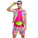 Traje Yonroik 80s Workout para homens, Halloween, cosplay, rosa