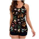 Trajes de banho femininos de duas peças para controle de barriga Tankini Beachwear Swimdress