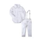Trajes Formais Brancos Para Meninos, Roupas De Batismo Para Bebês Com Gravata Borboleta E
