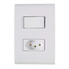Tramontina liz - conj 4x2 1 interruptor simples + 1 tomada 2p+t 20a
