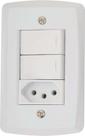 Tramontina lux2 - conj 4x2 2 interruptores simples + 1 tomada 2p+t 20a