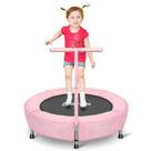Trampolim BCAN Mini dobrável de 91 cm com alça para 2 a 5 anos rosa
