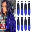 Trança de cabelo Fairise pré-esticada 26 cm 100g x 8 1B/azul