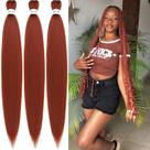 Trança de cabelo Leticia Ginger Brown, pré-esticada, 30 cm