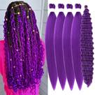 Trança de cabelo Leticia Purple, pré-esticada, encaracolada, 66cm
