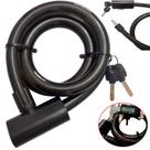 Tranca Portão Grade Porta C/ 2 Chaves Corrente Aço Cadeado Anti Furto Bicicleta Moto Bike Estepe Trava 20mm x 1,2m