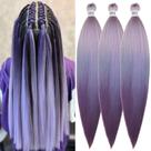 Trançando o cabelo Leticia Purple Ombre, sintético pré-esticado