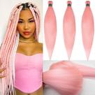 Trançando o cabelo, Puryo, pêssego, rosa claro, pré-esticado, 26 polegadas