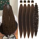 Tranças de cabelo Gozill Brown Boho Braids pré-esticadas Tranças de cabelo Gozill Brown Boho Braids pré-esticadas