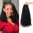 Tranças de crochê Fovbuty Boho Box Braids 14 polegadas, 9 pacotes