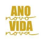 Transfer Para Balão Lettering - Ano Novo, Vida Nova - Dourado - 1 unidade - Rizzo