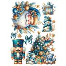 Transfer Textil Natal Retangular - Azul I - TTR6N-012 Transfer Textil Natal Retangular - Azul I - TTR6N-012