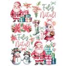 Transfer Textil Natal Retangular - Papai Noel - TTR6N-009 Transfer Textil Natal Retangular - Papai Noel - TTR6N-009