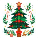 Transfer Textil Quadrado Natal - Árvore de Natal - TTQ4N-002