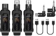 Transmissor Recepetor Sem Fio Xlr E P10 Microfone E Guitarra (1 TX 2 RX)