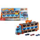 Transportador de armazenamento Hot Wheels Speedway Hauler com 3 carros e pista