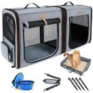 Transportador de viagem Cat Lekereise 2 em 1 com caixa sanitária 16,5x33x33cm